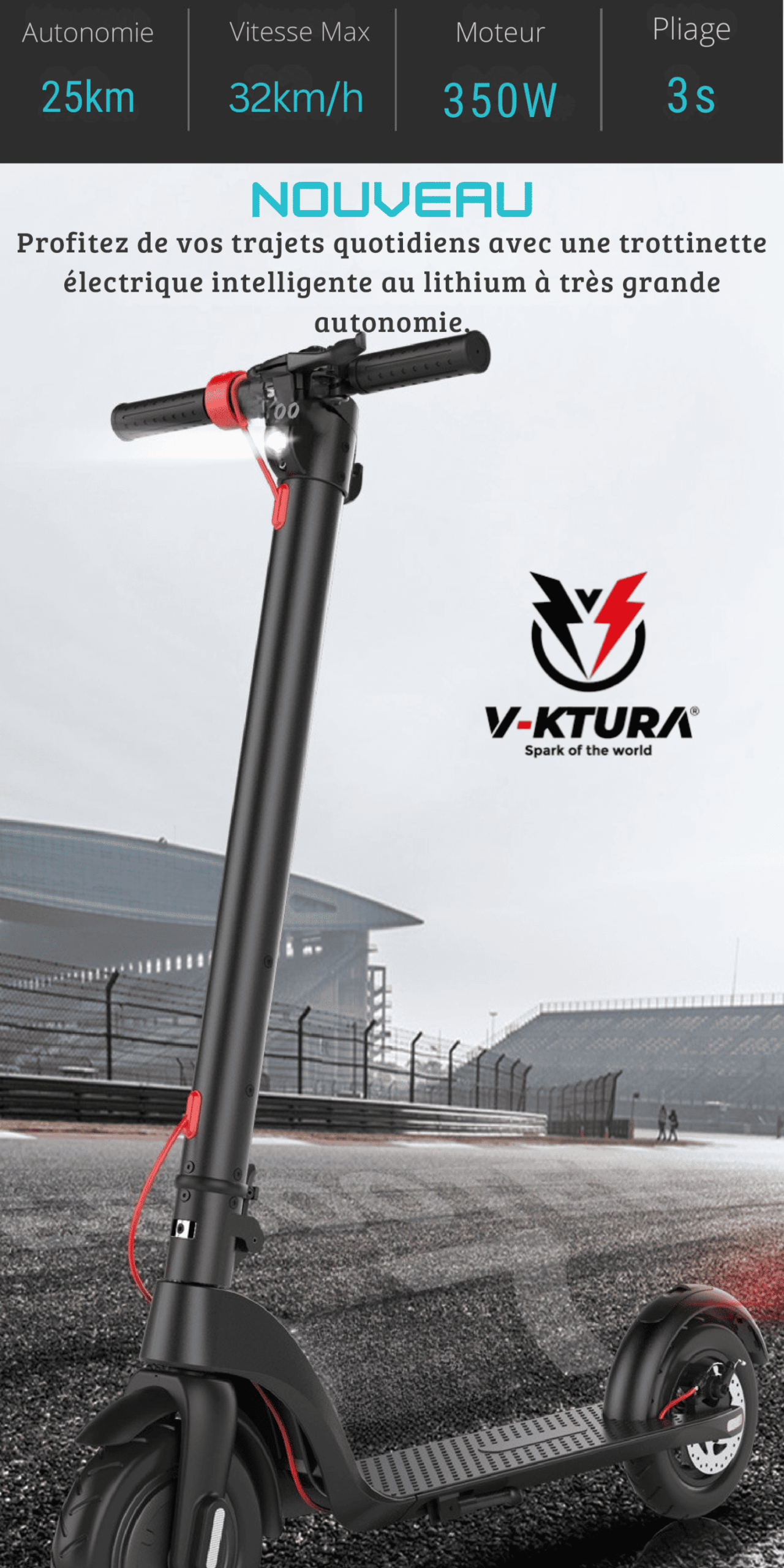 autonomie trottinette électrique vktura